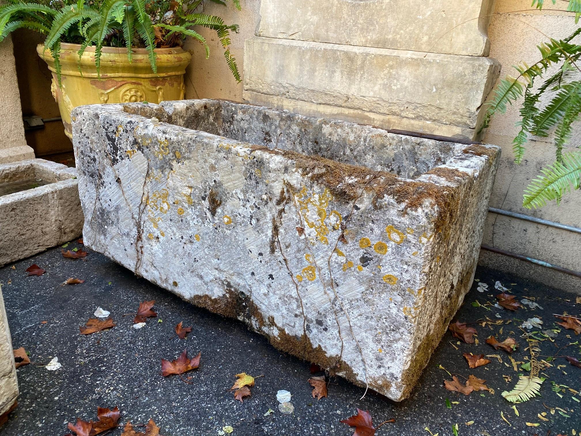 Hand Carved Stone Container Fountain Basin Tub Planter Firepit Trough Antique LA In Good Condition In West Hollywood, CA