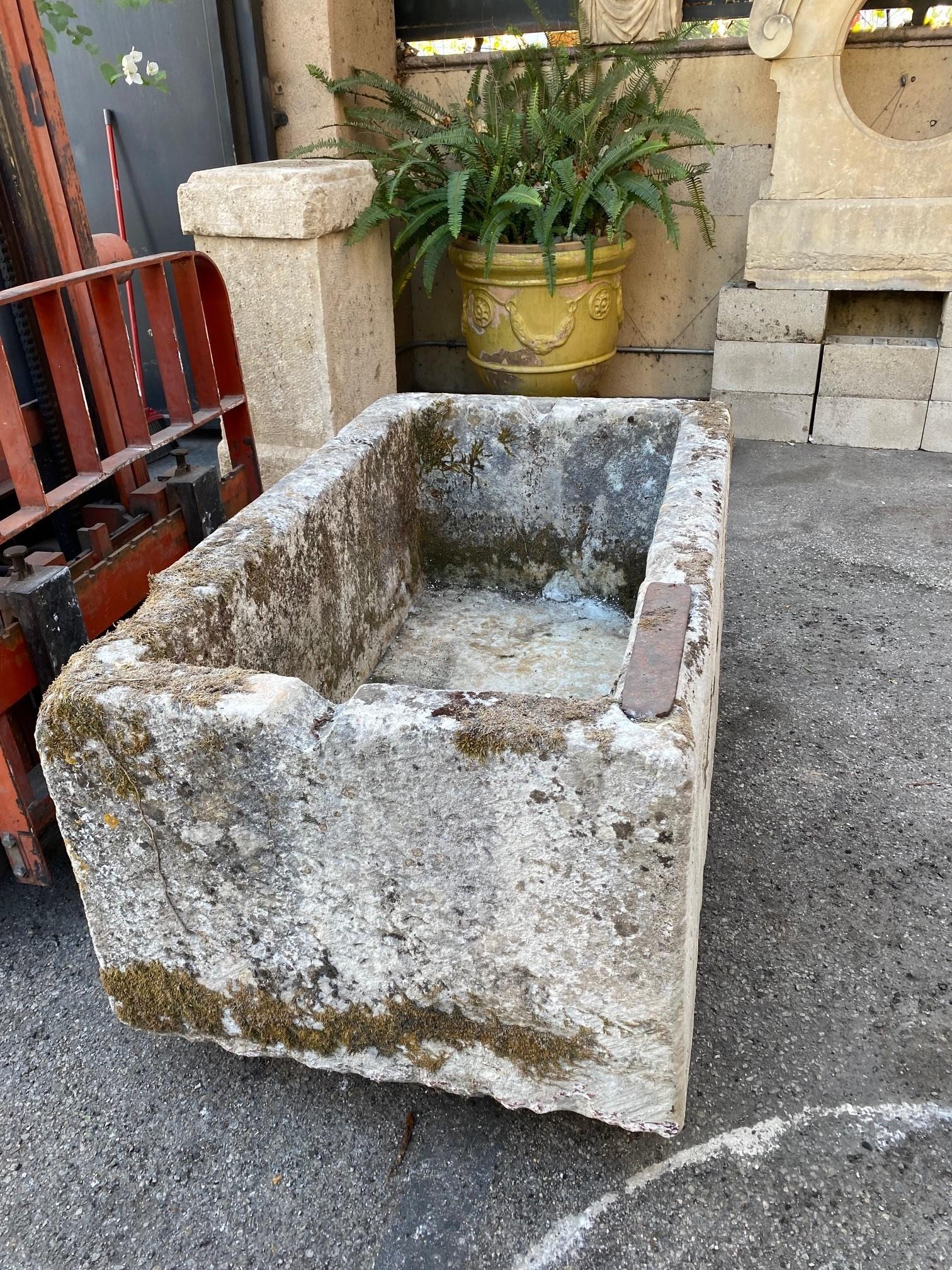 17th Century Hand Carved Stone Container Fountain Basin Tub Planter Firepit Trough Antique LA