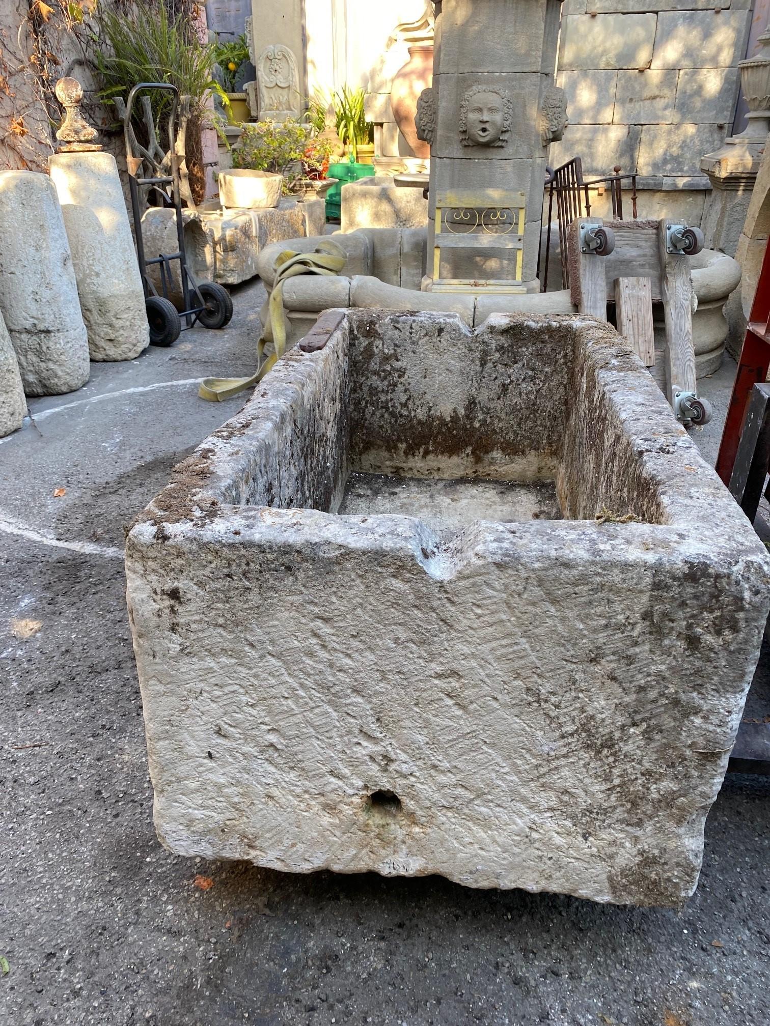 Metal Hand Carved Stone Container Fountain Basin Tub Planter Firepit Trough Antique LA