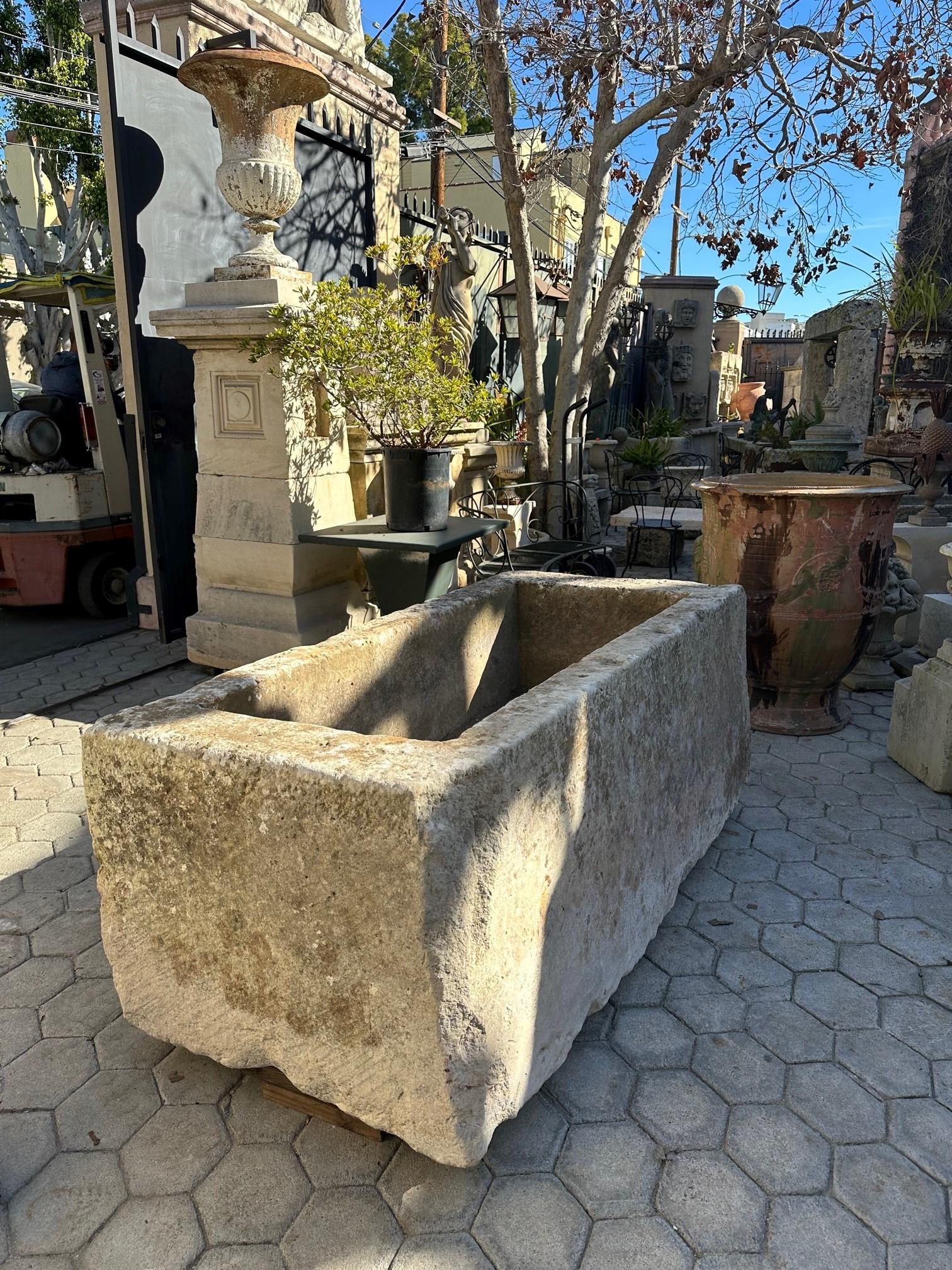 Hand Carved Stone Container Fountain Basin Tub Planter Firepit Trough Antique LA 3