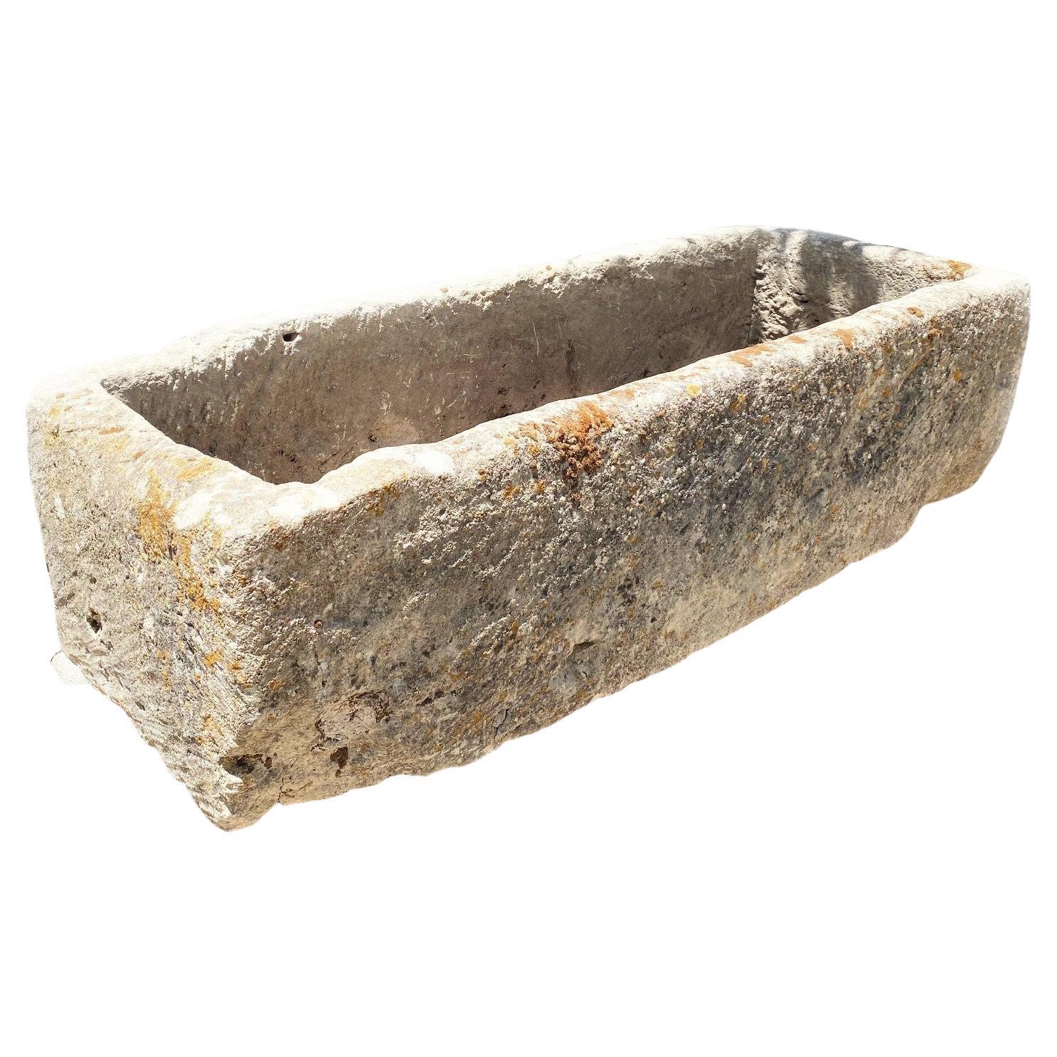 Hand Carved Stone Container Fountain Basin Tub Planter Firepit Trough Antique LA