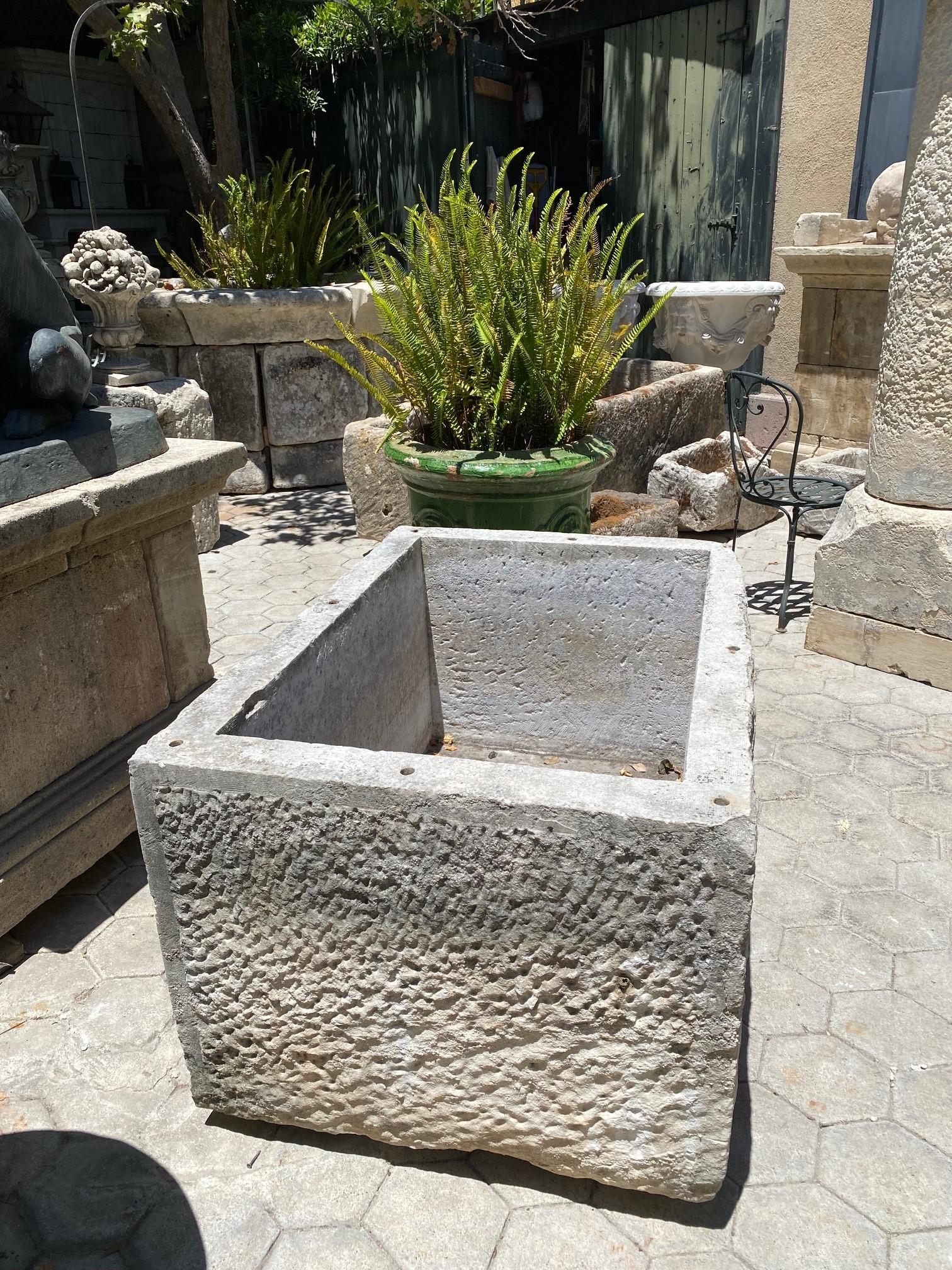 Hand Carved Stone Container Fountain Basin Tub Planter Firepit Trough Antiques For Sale 1