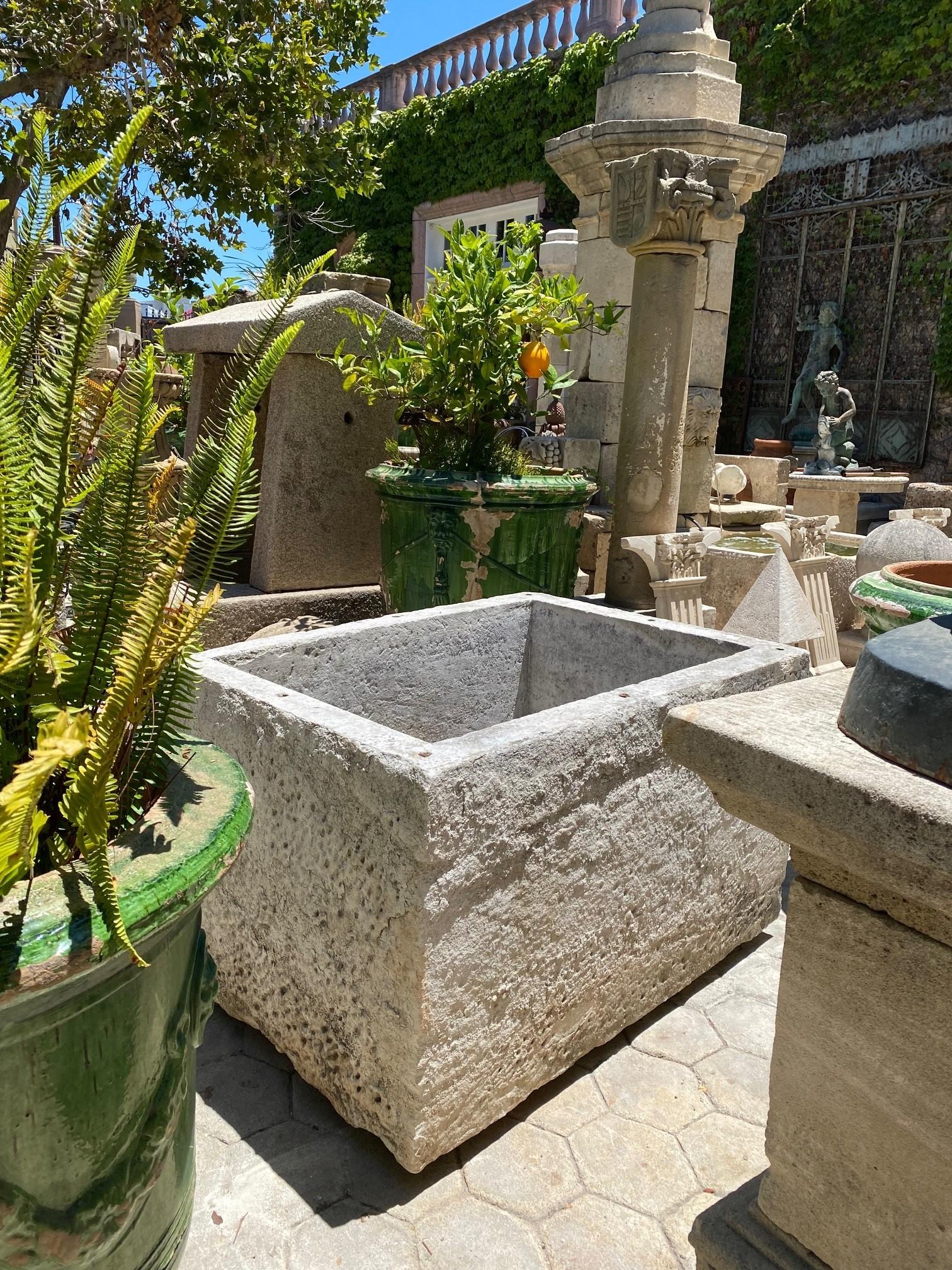 Hand Carved Stone Container Fountain Basin Tub Planter Firepit Trough Antiques For Sale 2