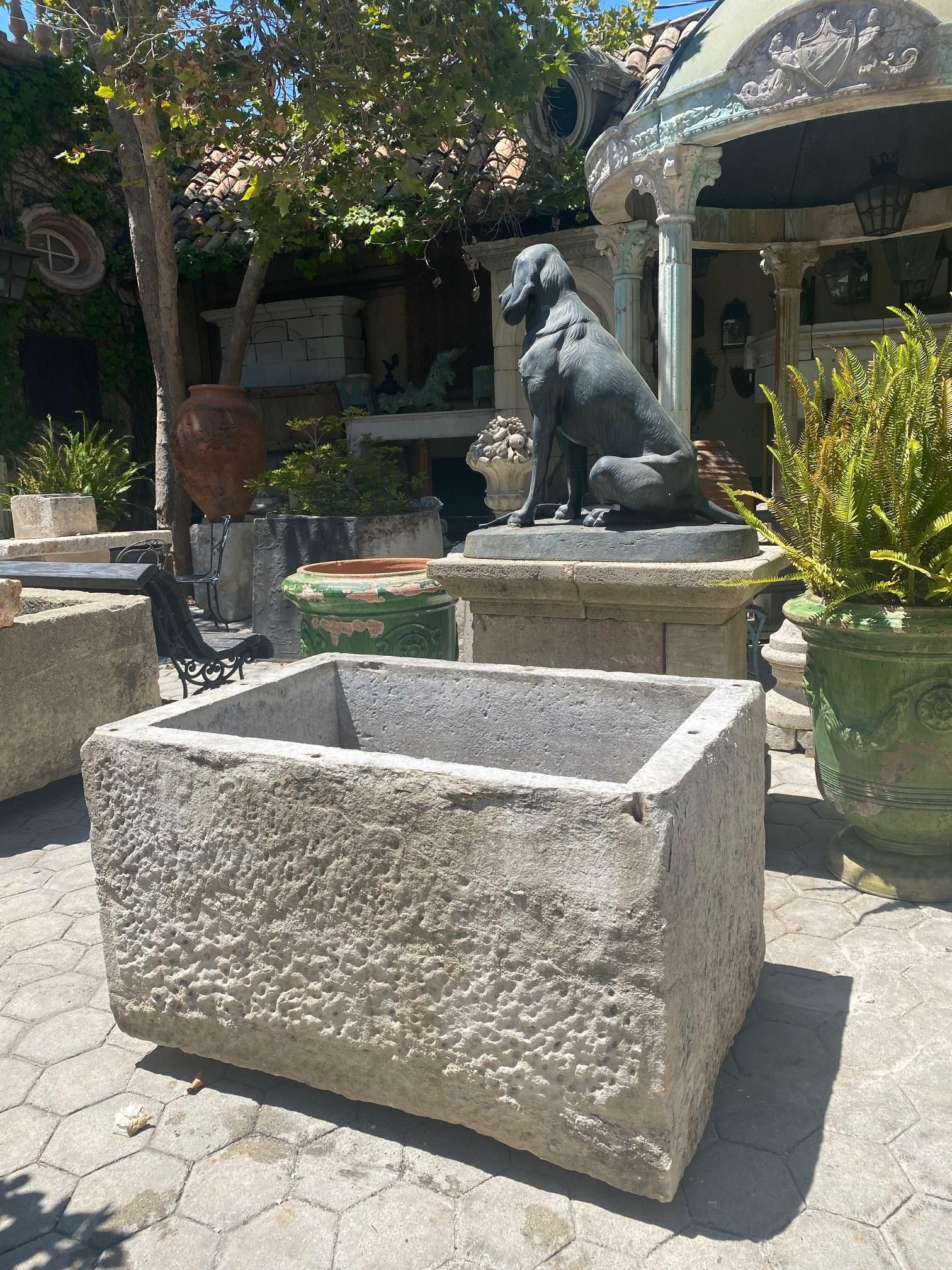 Hand Carved Stone Container Fountain Basin Tub Planter Firepit Trough Antiques For Sale 4