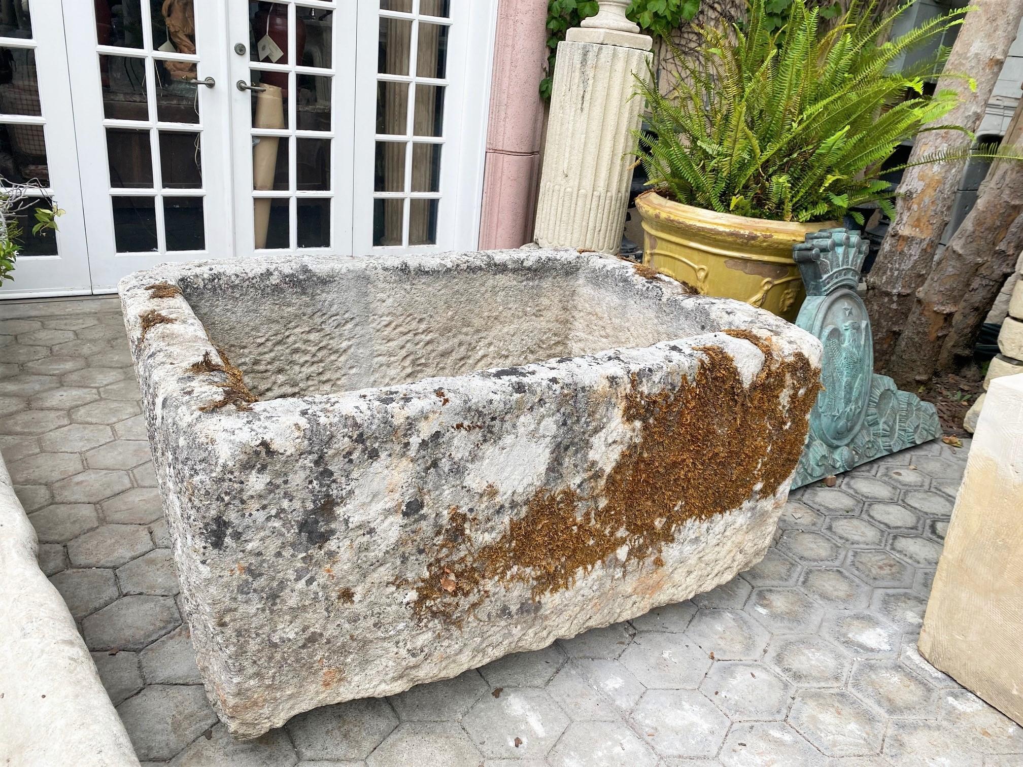 Hand Carved Stone Container Fountain Basin Tub Planter Firepit Trough Antiques 6