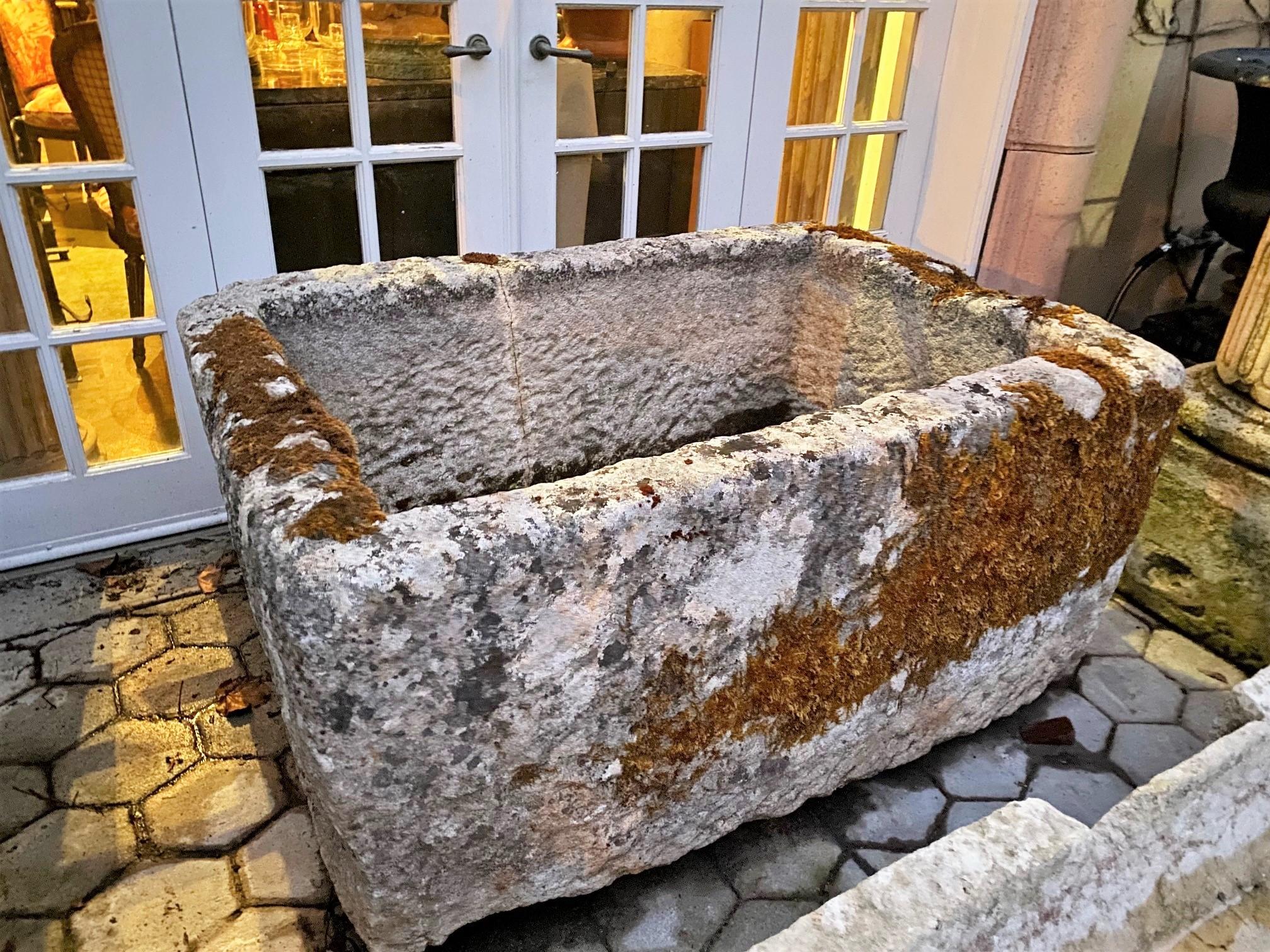 Hand Carved Stone Container Fountain Basin Tub Planter Firepit Trough Antiques 9