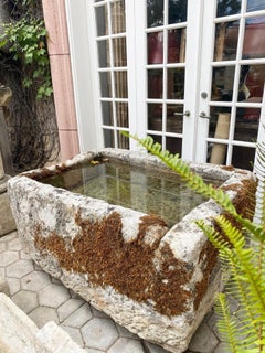 Hand Carved Stone Container Fountain Basin Tub Planter Firepit Trough Antiques