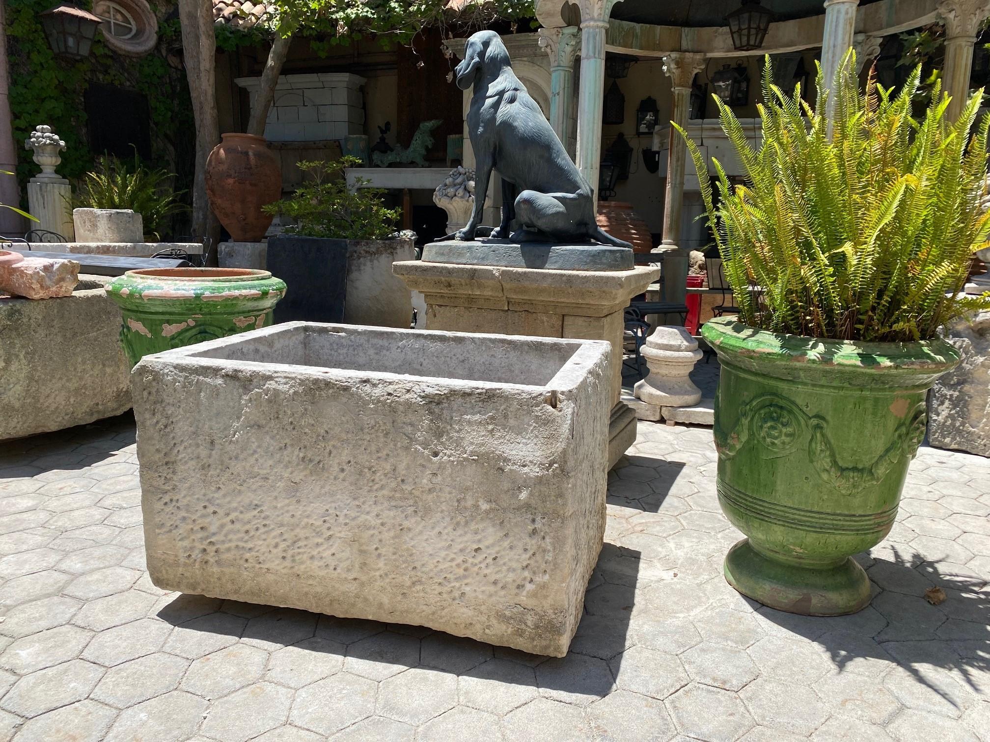 Hand carved stone Container Fountain Basin Tub Planter Firepit Trough antiques. Exquisite late 18th Early 19th century water fountain Basin of hand carved stone. This trough could be installed with a simple bronze spout or a carved stone fountain