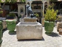 Hand Carved Stone Container Fountain Basin Tub Planter Firepit Trough Antiques