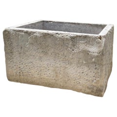 Hand Carved Stone Container Fountain Basin Tub Planter Firepit Trough Antiques