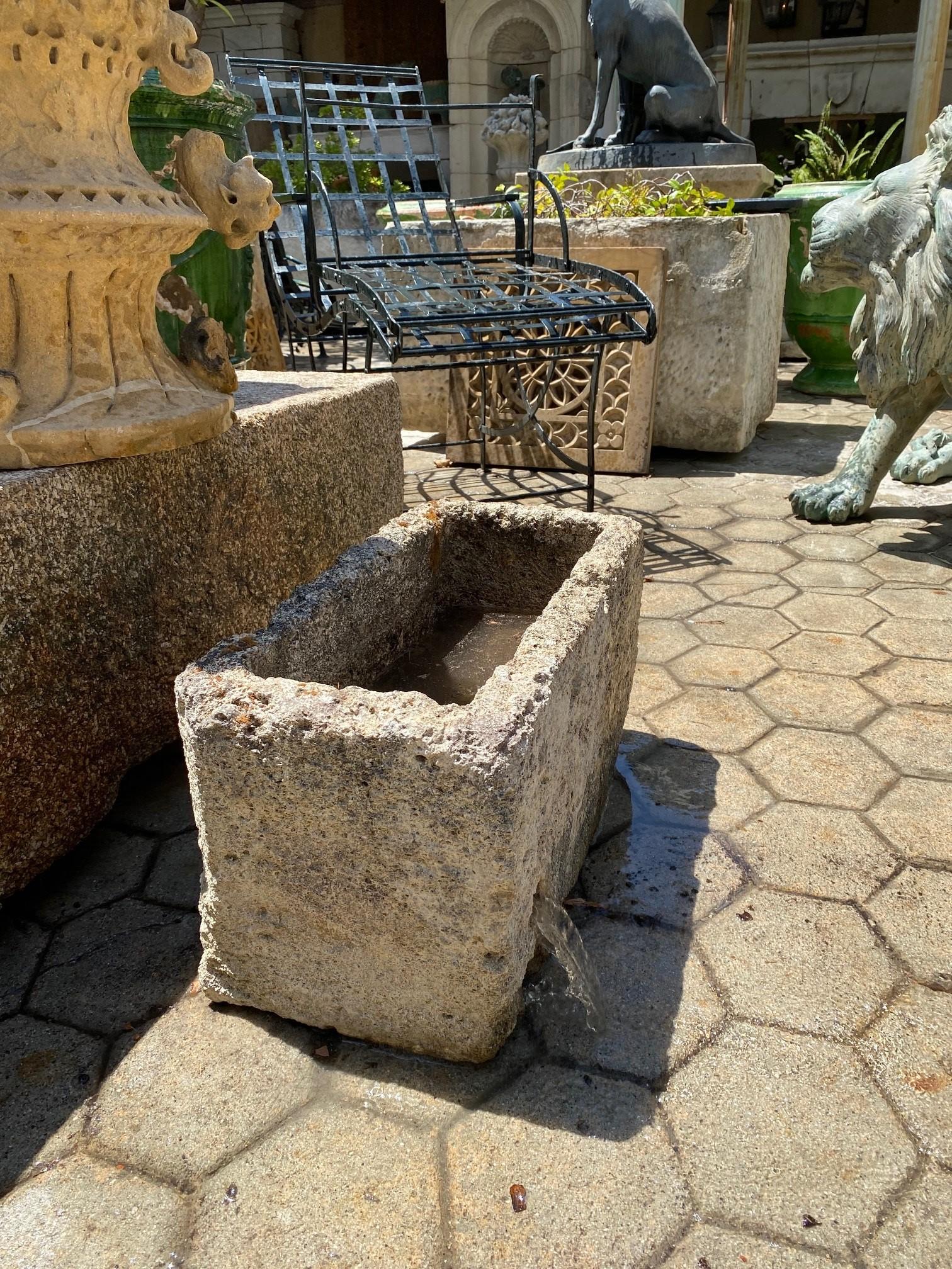 Hand Carved Stone Container Fountain Trough Basin Planter Antique Farm Sink CA For Sale 13