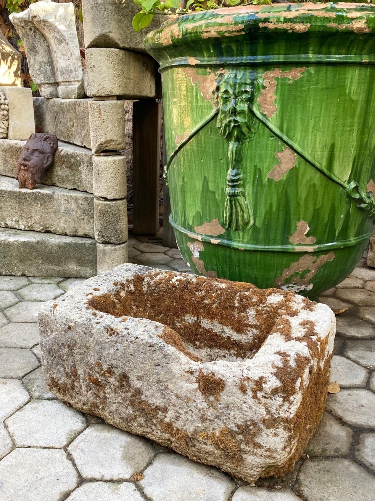 Hand Carved Stone Container Fountain Trough Basin Planter Antique Farm Sink LA 9
