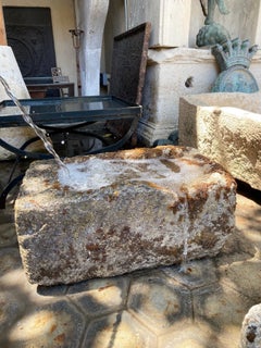 Hand Carved Stone Container Fountain Trough Basin Planter Antique Farm Sink LA