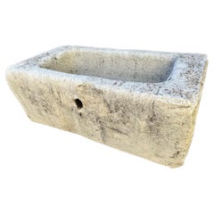 Hand Carved Stone Container Fountain Trough Basin Planter Used Farm Sink LA
