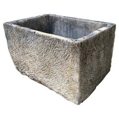 Hand Carved Stone Container Jardinière Trough Basin Planter Antique Farm LA CA