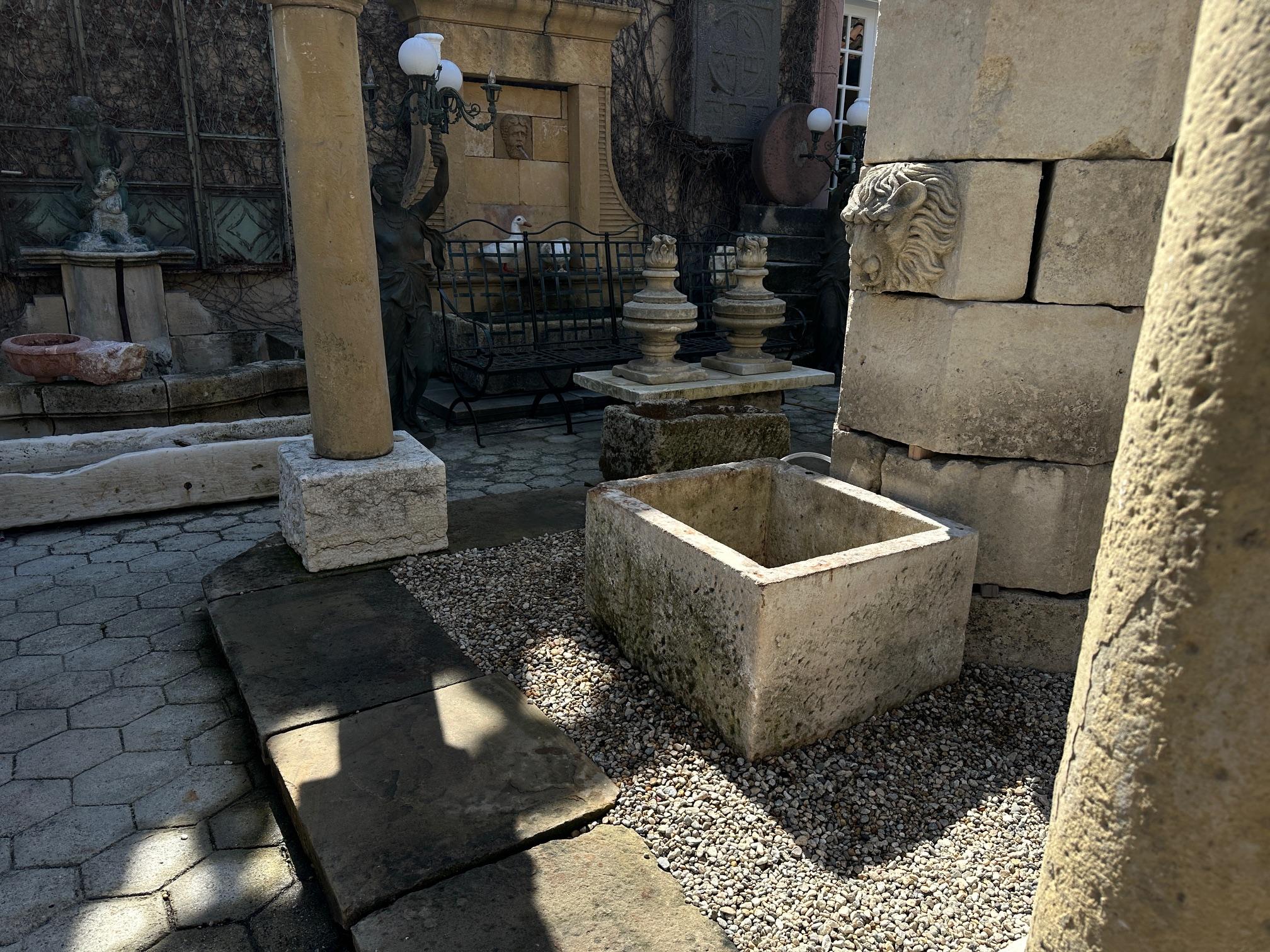 Jardinera de piedra tallada a mano Jardinera Lavabo de granja antiguo LA en venta 5