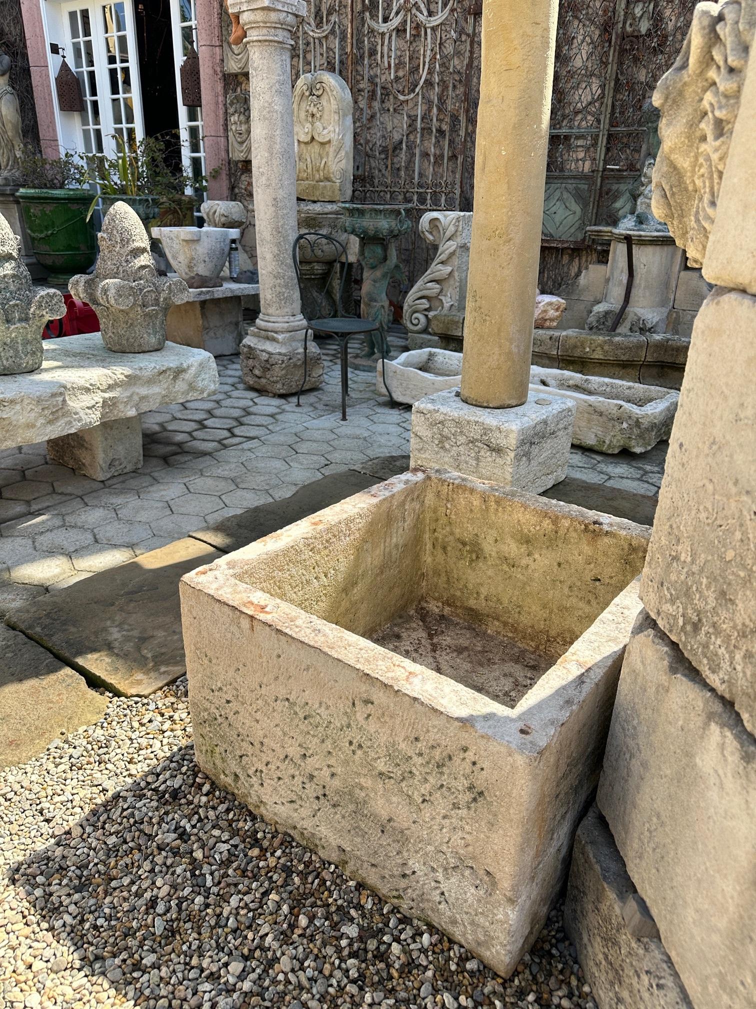 Jardinera de piedra tallada a mano Jardinera Lavabo de granja antiguo LA en venta 6