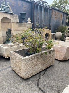 Hand Carved Stone Container Jardinière Trough Basin Planter Antique Farm Sink LA