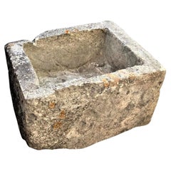 Hand Carved Stone Container Jardinière Trough Basin Planter Used Farm Sink LA