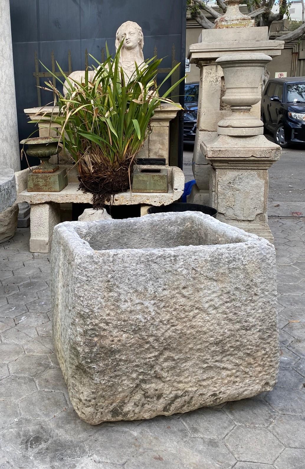 Exquisite 17th century water fountain basin of hand carved stone lavoir. this trough could be installed with a simple bronze metal spout or a carved stone fountain head, we have many options of them , in order to create a charming garden water