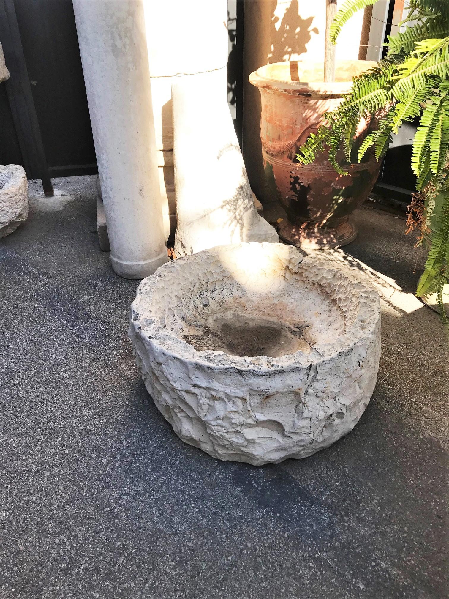 Hand Carved Stone Container Planter Jardinière Basin Fountain Trough Antiques LA 5