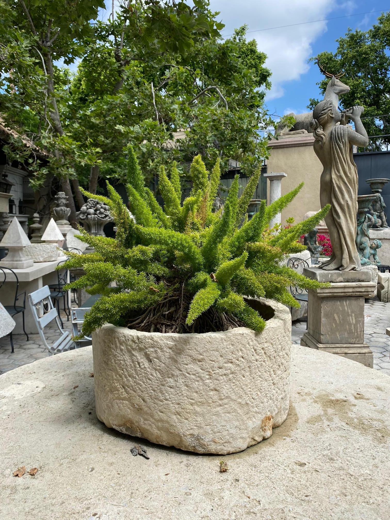 Hand-Carved Hand Carved Stone Container Planter Jardinière Basin Fountain Trough Antiques LA