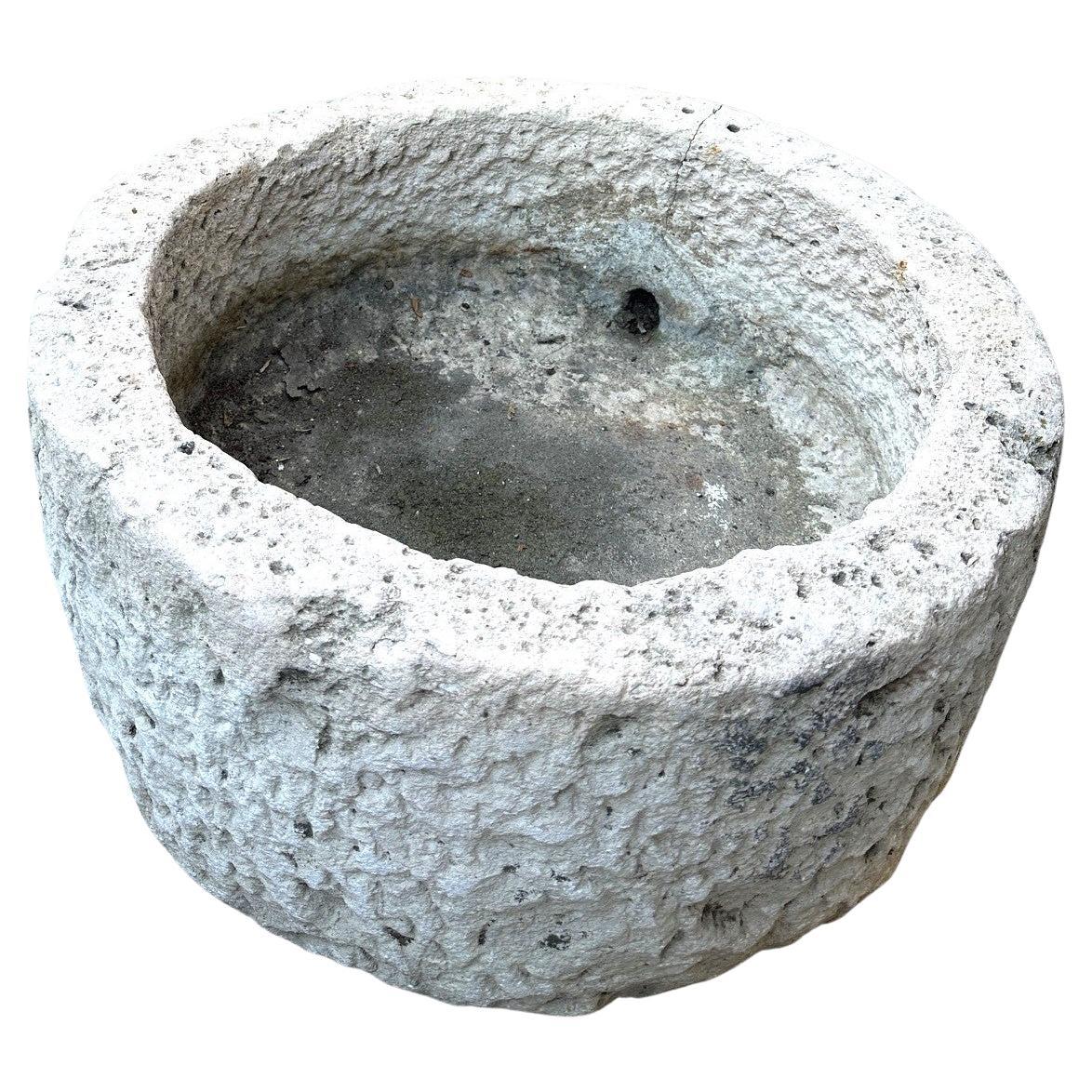 Jardinière en pierre sculptée à la main Jardinière Basin Fountain Trough Round Sink