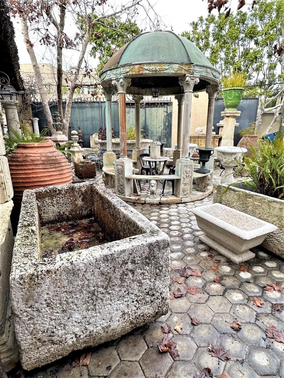 Hand Carved Stone Fountain Trough Container Basin Tub Planter Firepit Antique LA 5