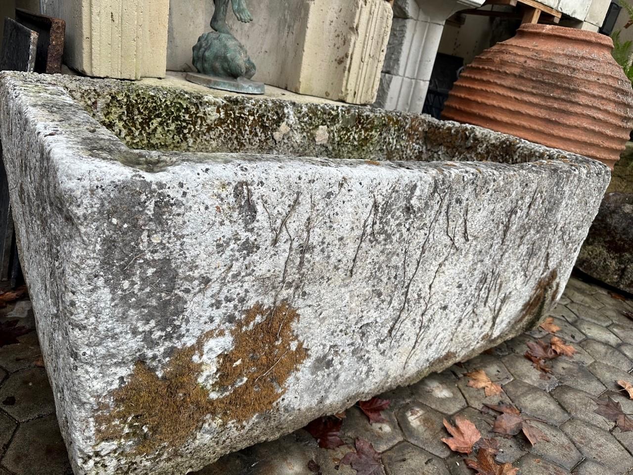 Hand Carved Stone Fountain Trough Container Basin Tub Planter Firepit Antique LA 8