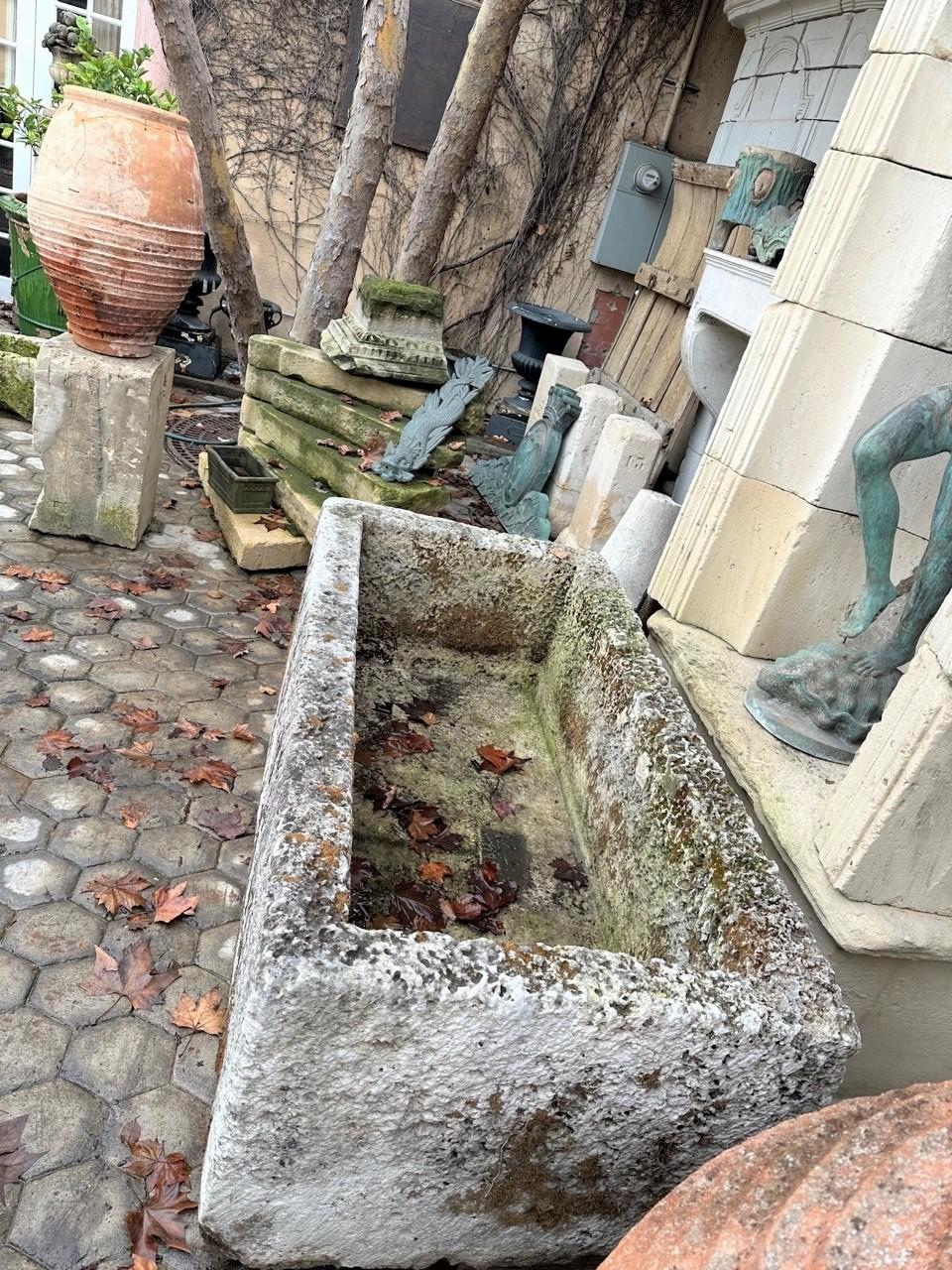 Hand Carved Stone Fountain Trough Container Basin Tub Planter Firepit Antique LA 1