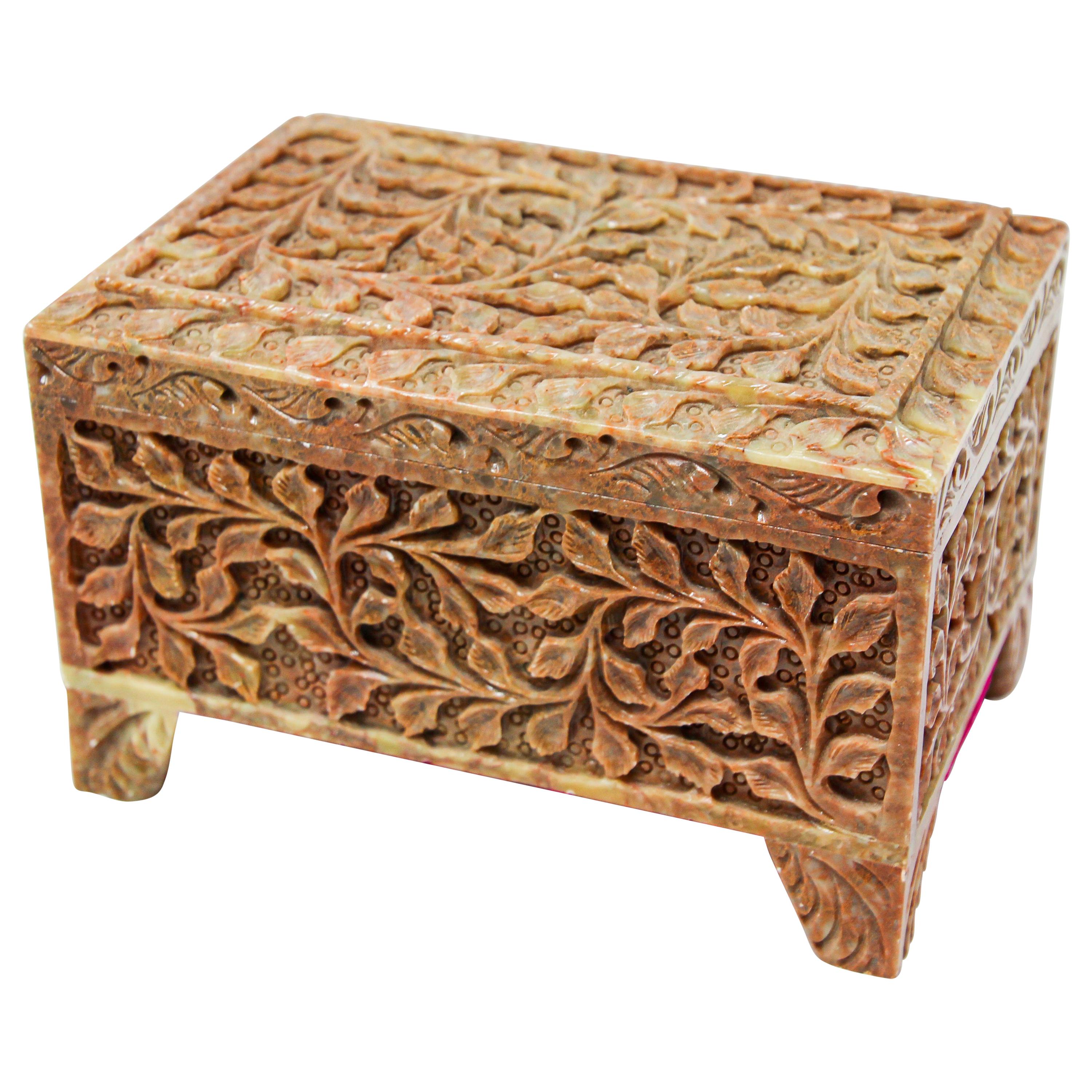 Hand-Carved Stone Jewelry Box Rajasthan, India