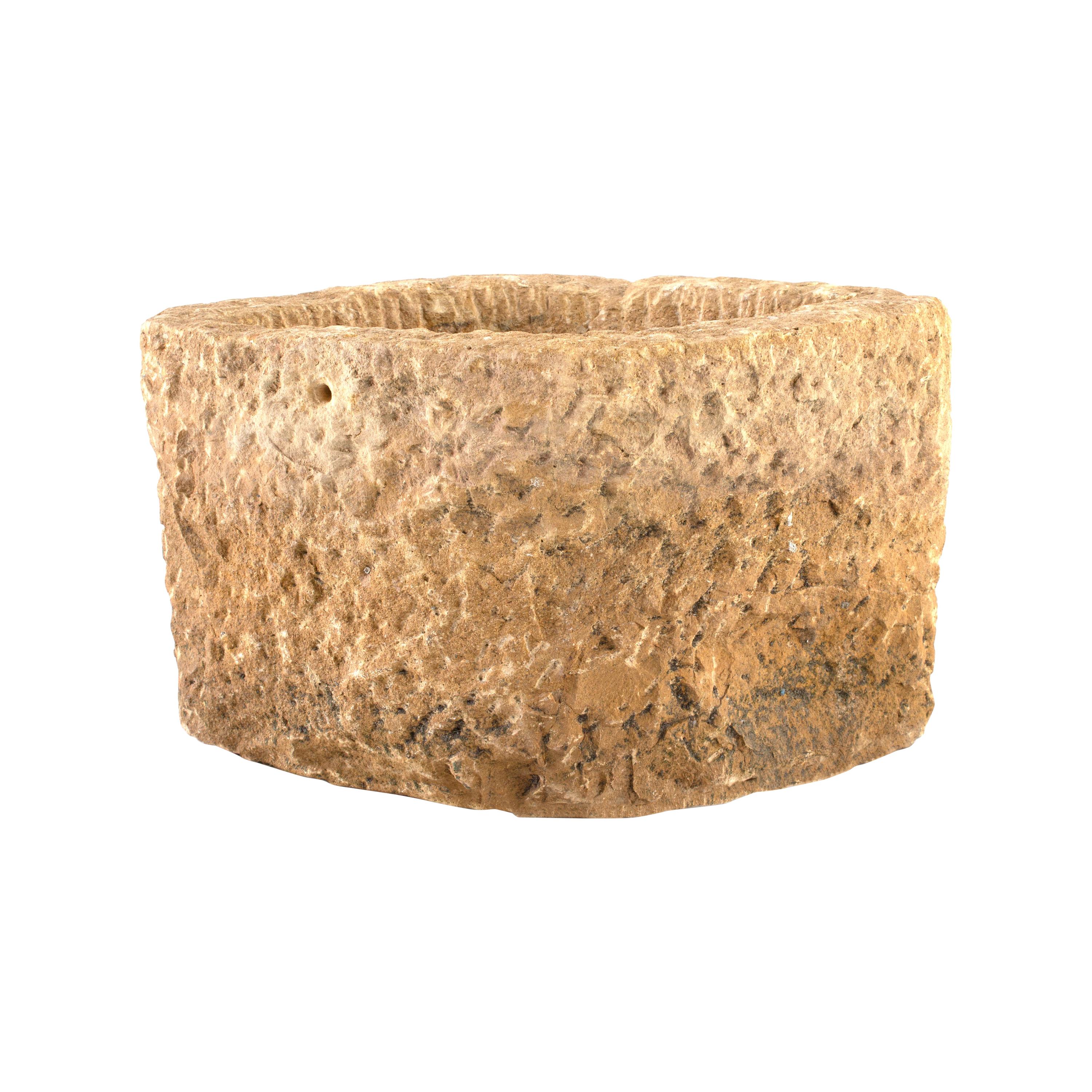 Hand Carved Stone Milling Bowl, Square