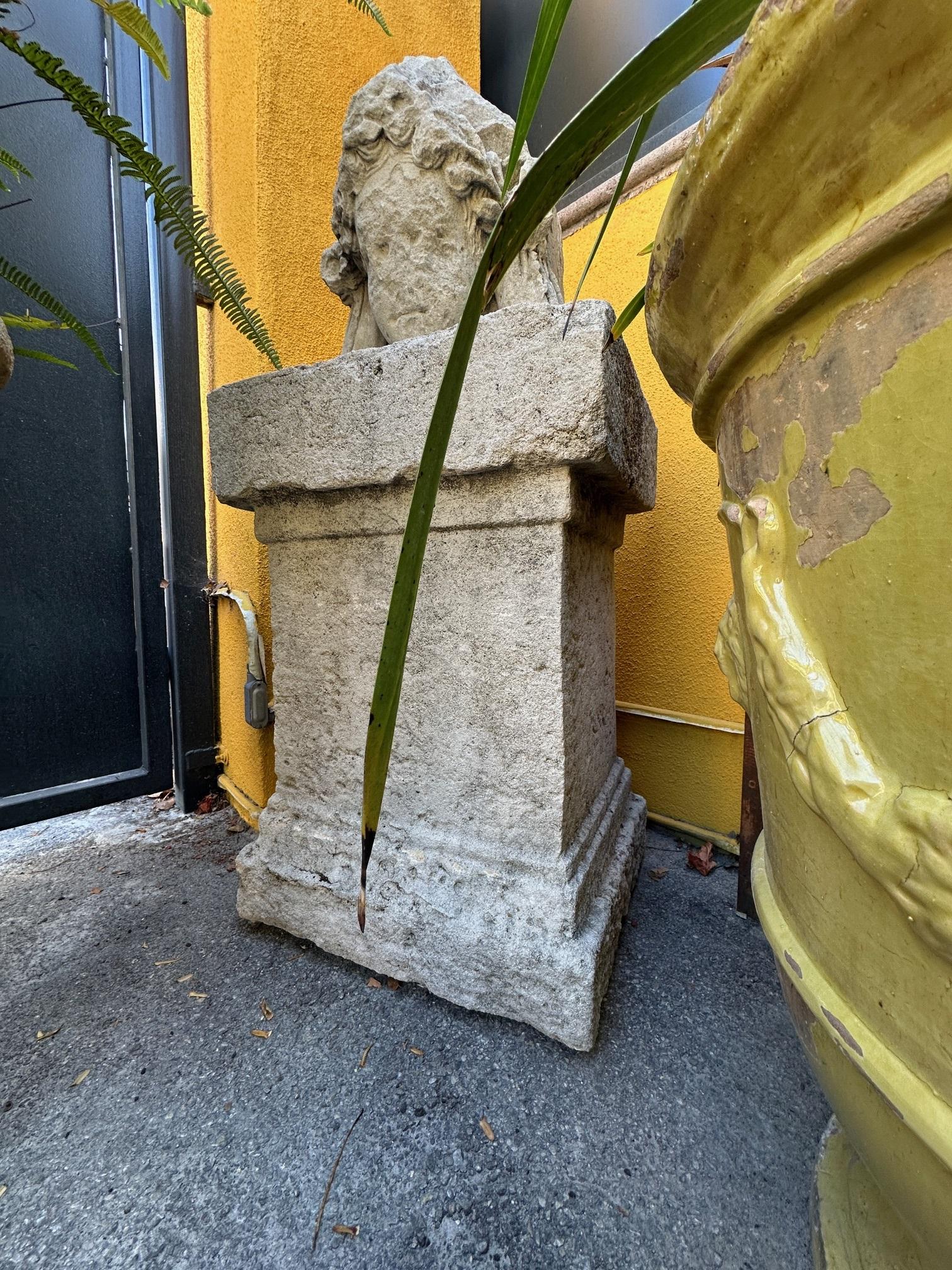 Hand Carved Stone Pedestal Column Post Fountain Base Center block center piece 5