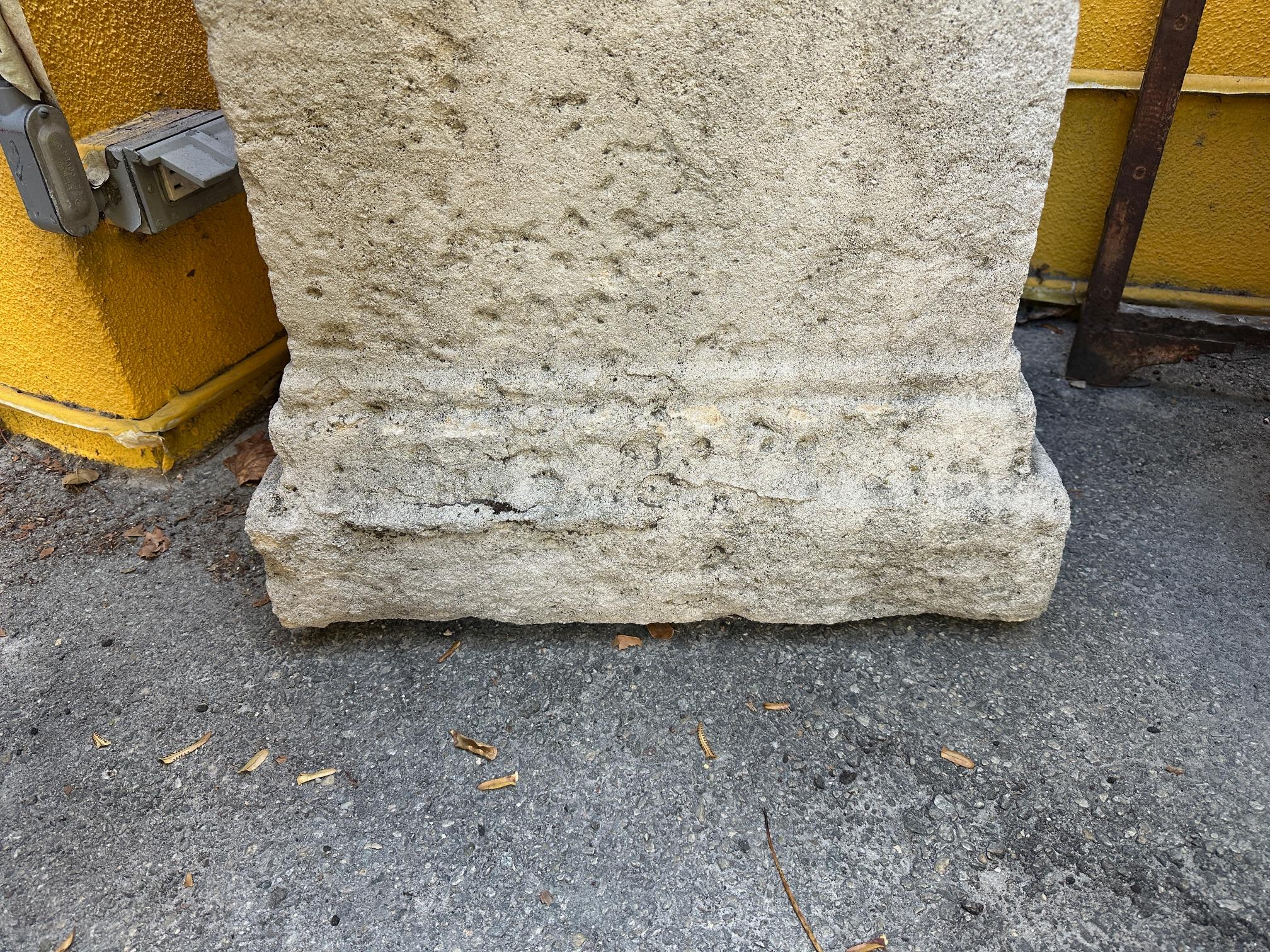 Hand Carved Stone Pedestal Column Post Fountain Base Center block center piece 6