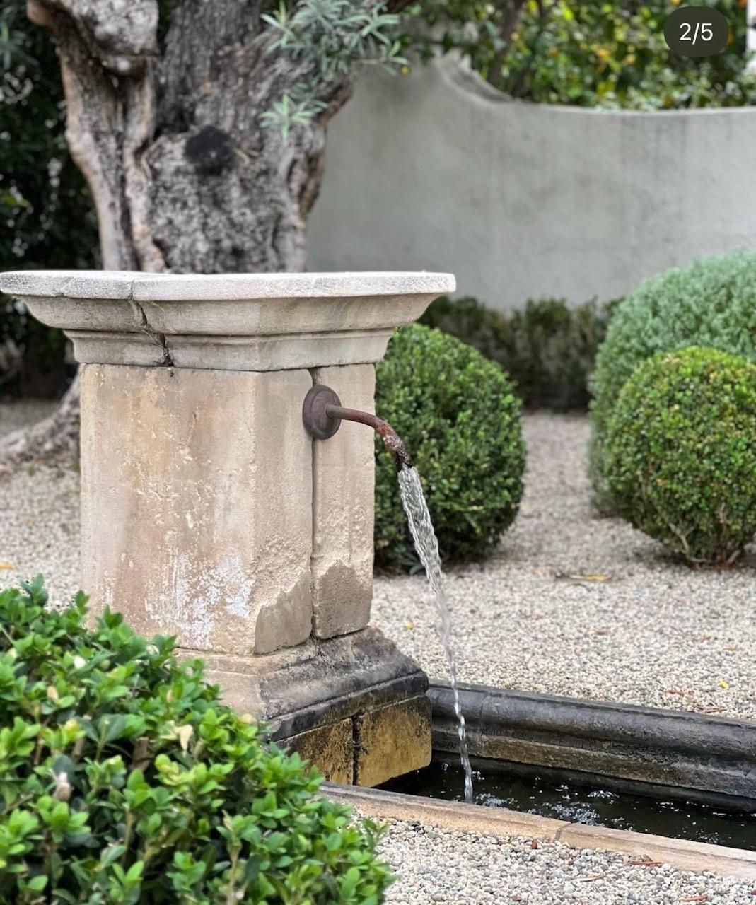 Hand Carved Stone Pedestal Column Post Fountain Base Center block center piece For Sale 10