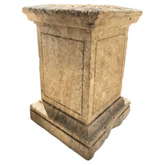Antique Hand Carved Stone Pedestal Column Post Fountain Base Center block center piece