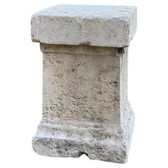 Hand Carved Stone Pedestal Column Post Fountain Base Center Block Center Piece