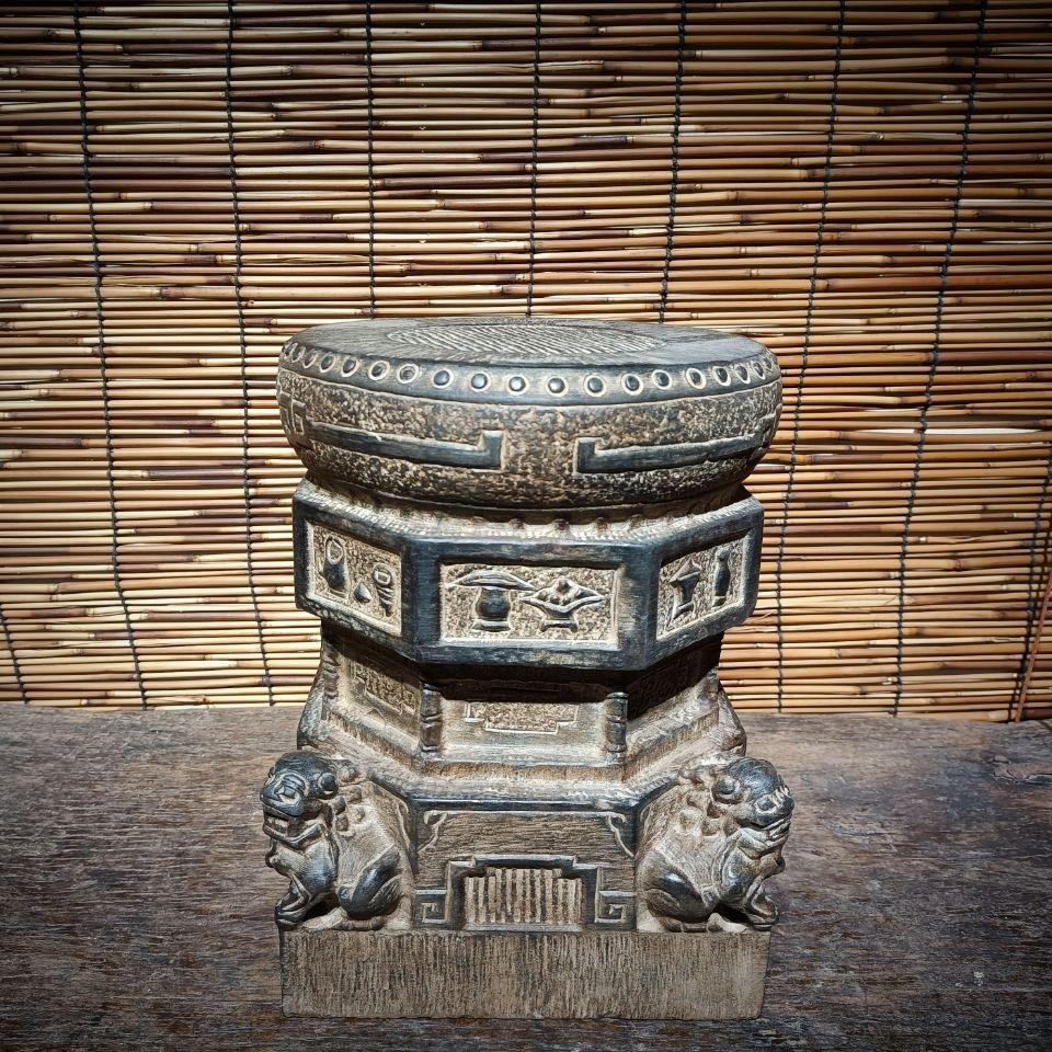Chinesische Vintage-Pfeilerskulptur aus Stein im Angebot 1