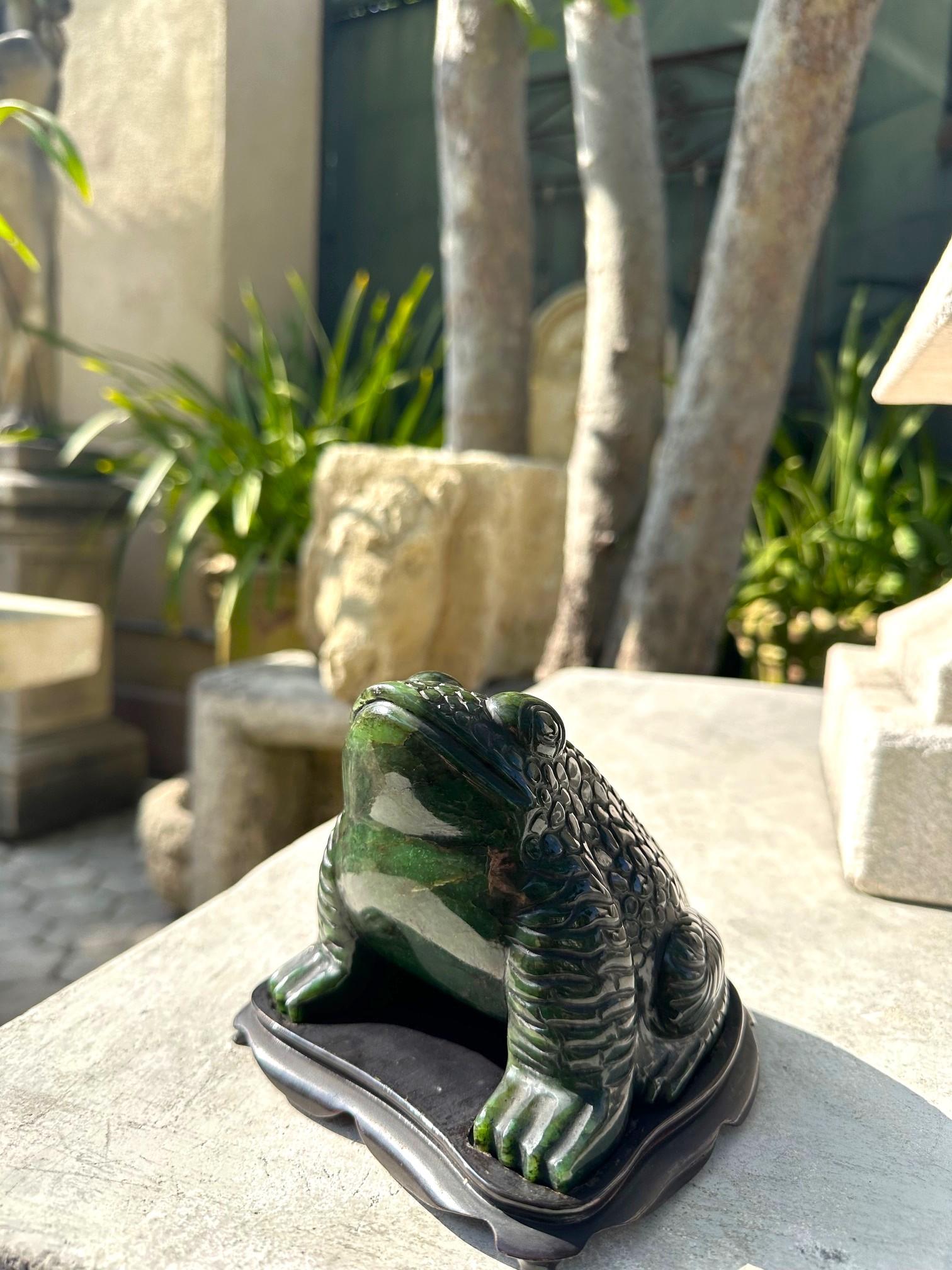 Hand-Carved Hand Carved Stone Possible malachite Paperweight office Desk Sculpture object  For Sale