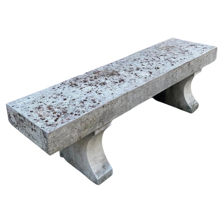 Hand Carved Stone Rustic Garden Bench, Outdoor Stone Bench Seat