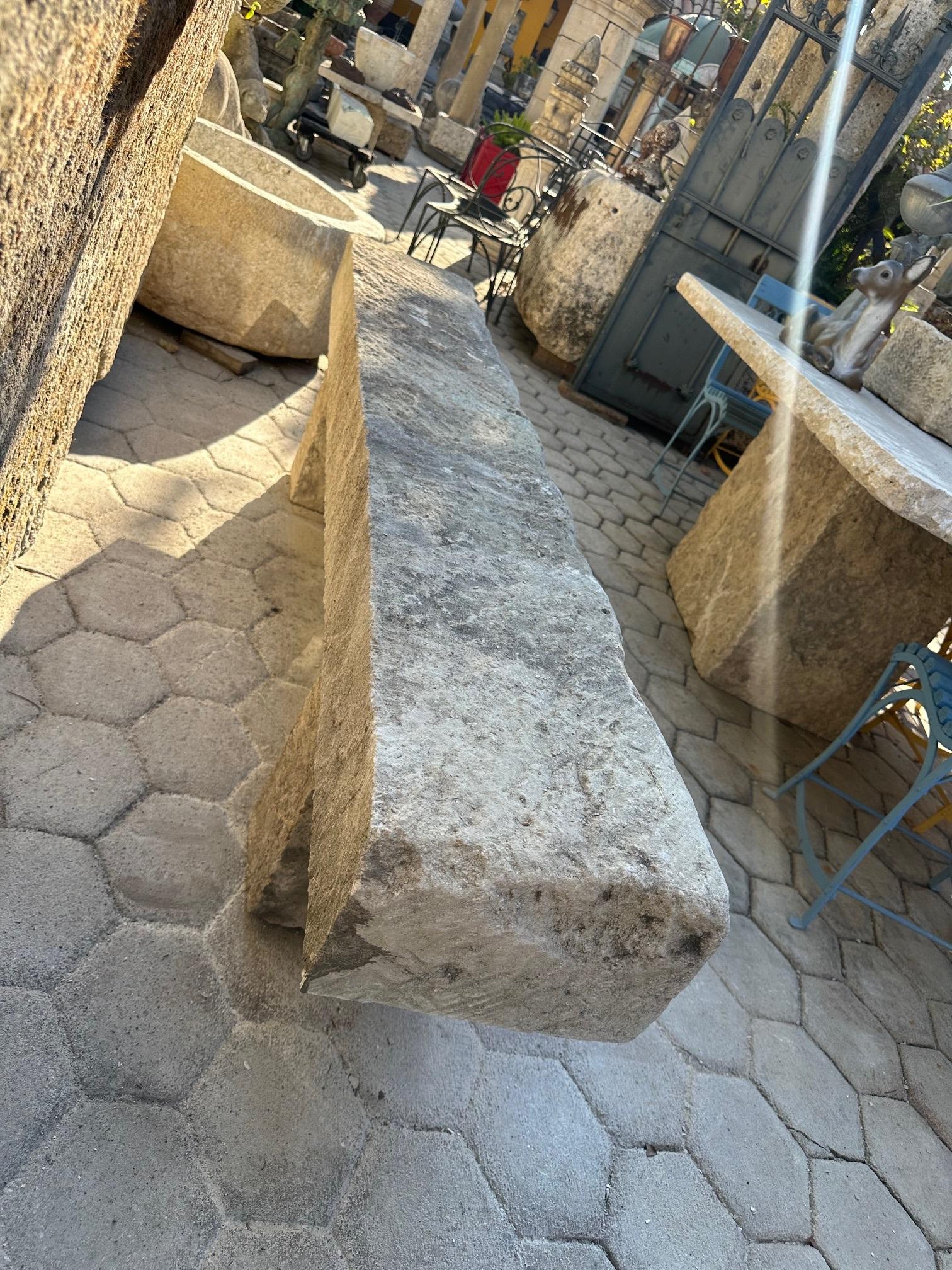 Hand Carved Stone Rustic Park Garden Bench Seat Antique Indoor Outdoor Landscape 6