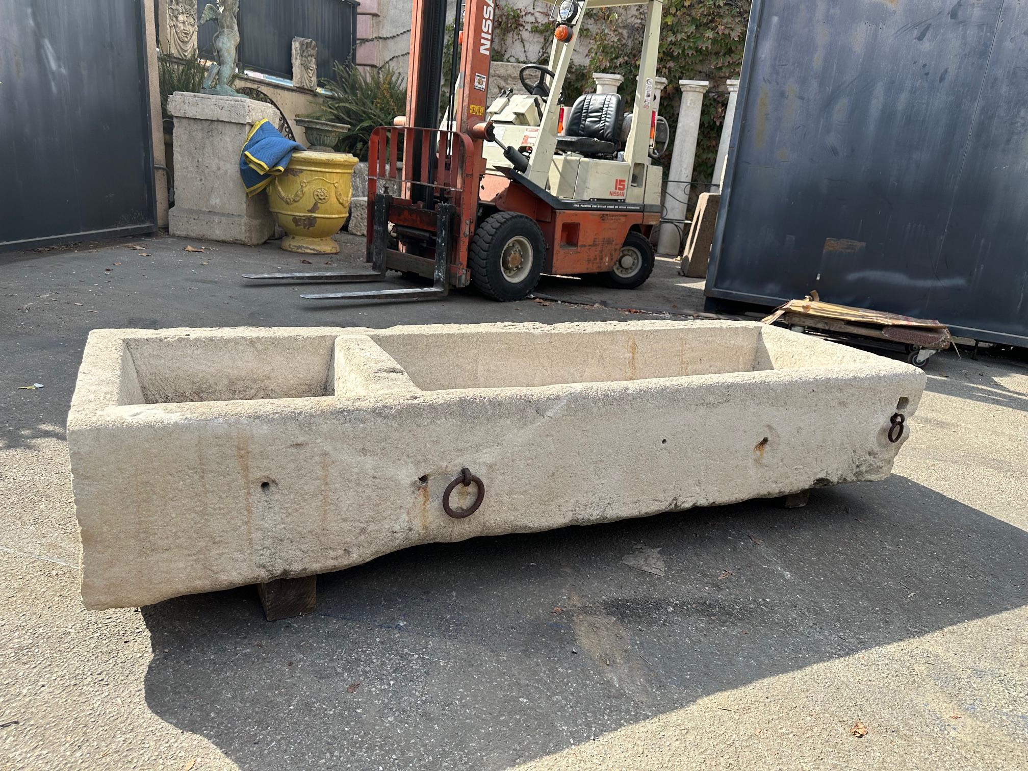 Hand Carved Stone Trough Fountain Basin Farm Sink Planter Firepit idea Rustic CA. Exquisite Very Long 18th century water fountain basin of hand carved stone . This trough could be installed with simple bronze spouts or a carved stone fountain head ,