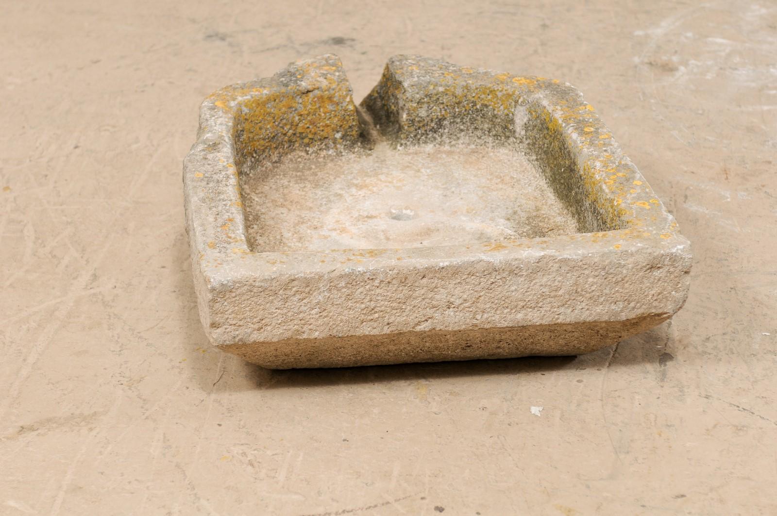 Hand-Carved Hand Carved Stone Trough from Spain, 19th Century