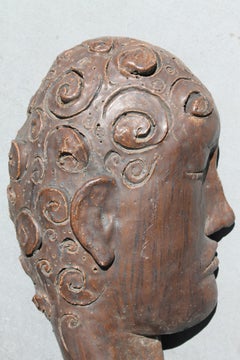 Sculpted Stoneware Face Sculpture by James Kouretas