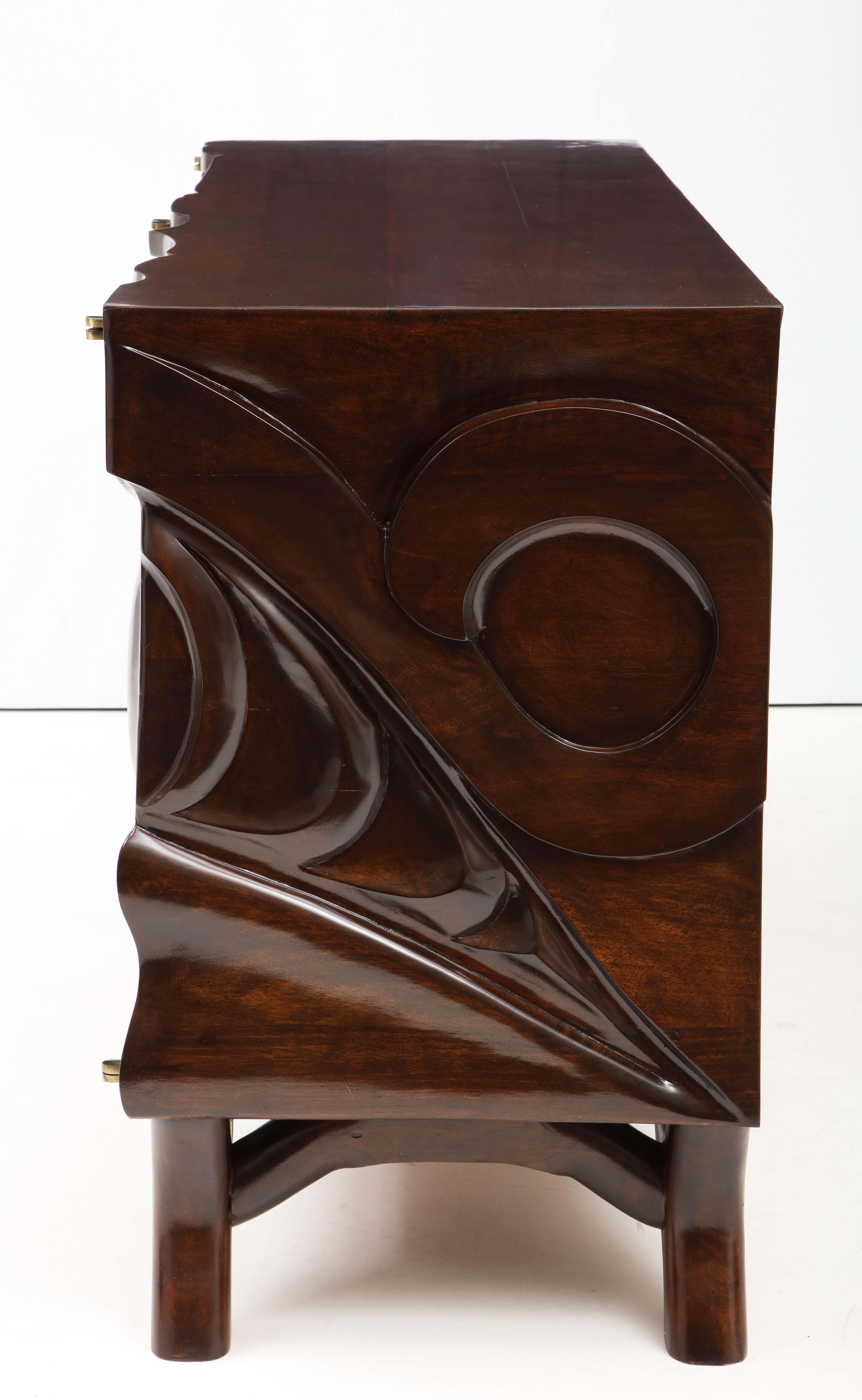 Hand-Carved Organic Modern Studio Cabinet