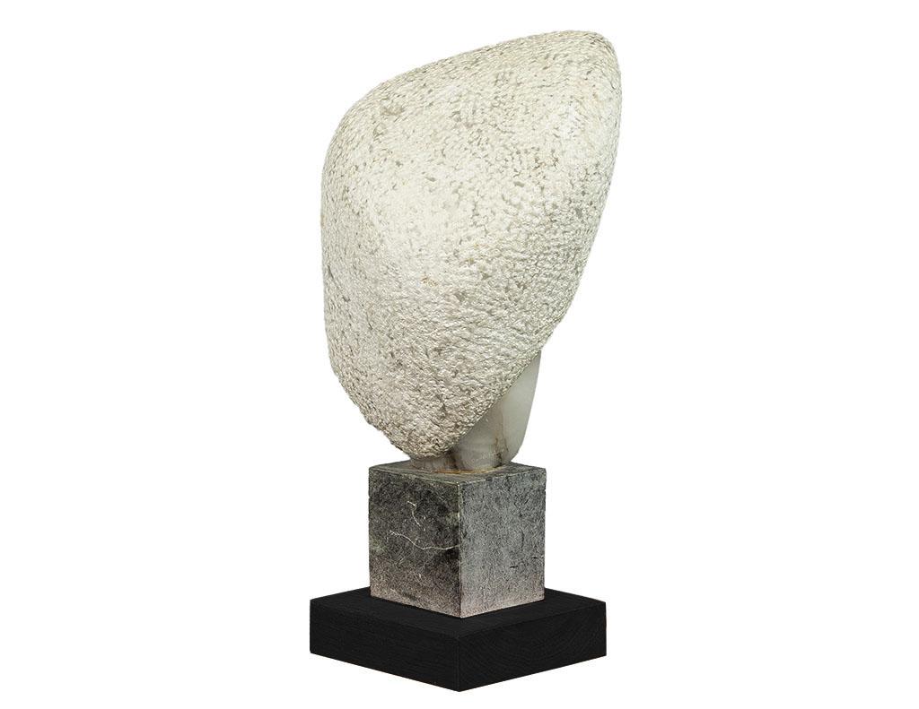 Modern Hand Carved Stylized Stone Sculpture by Daniel Pokorn For Sale