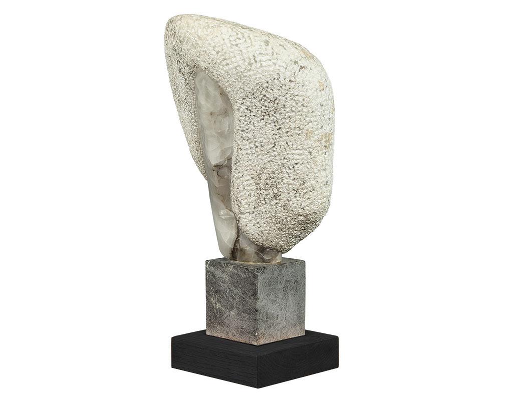 Hand Carved Stylized Stone Sculpture by Daniel Pokorn In Excellent Condition For Sale In North York, ON
