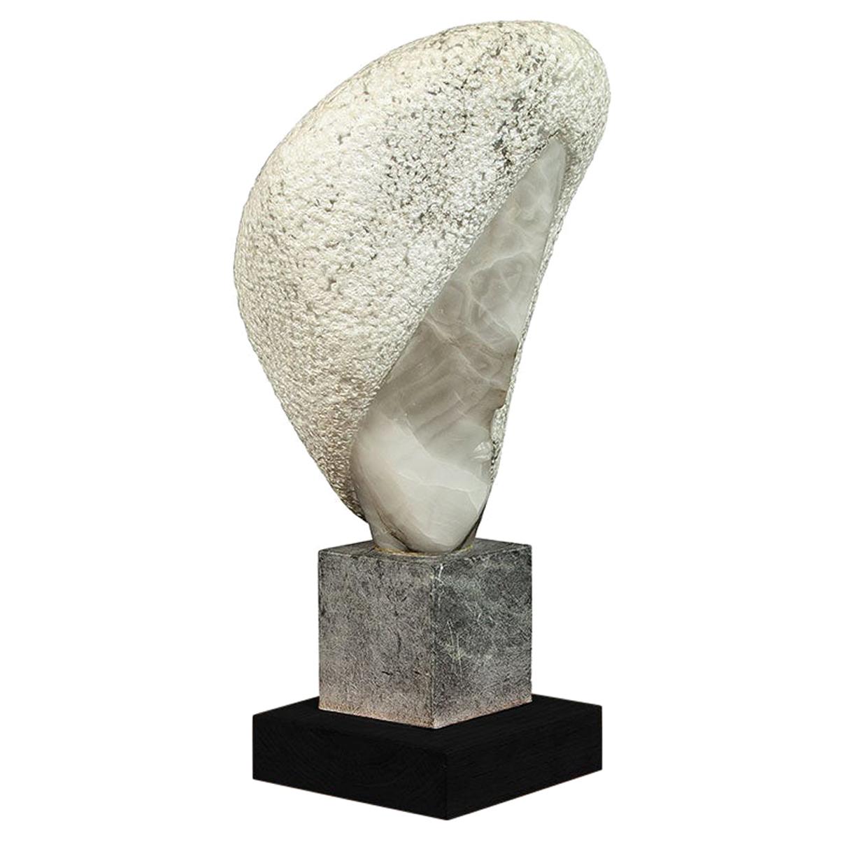 Hand Carved Stylized Stone Sculpture by Daniel Pokorn For Sale