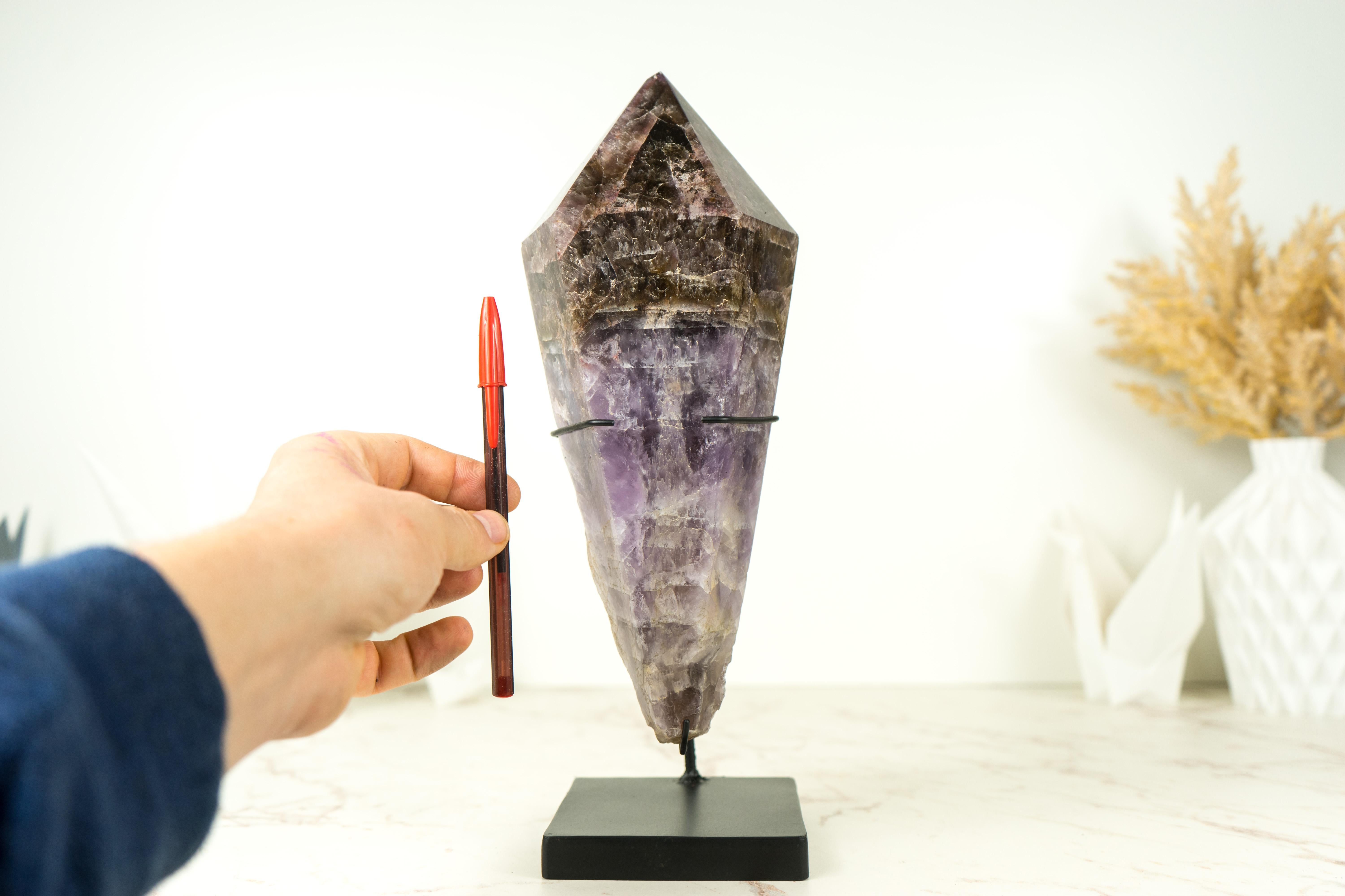 Hand-Carved Super 7 Crystal Point on Stand: Modern Lapidary 3