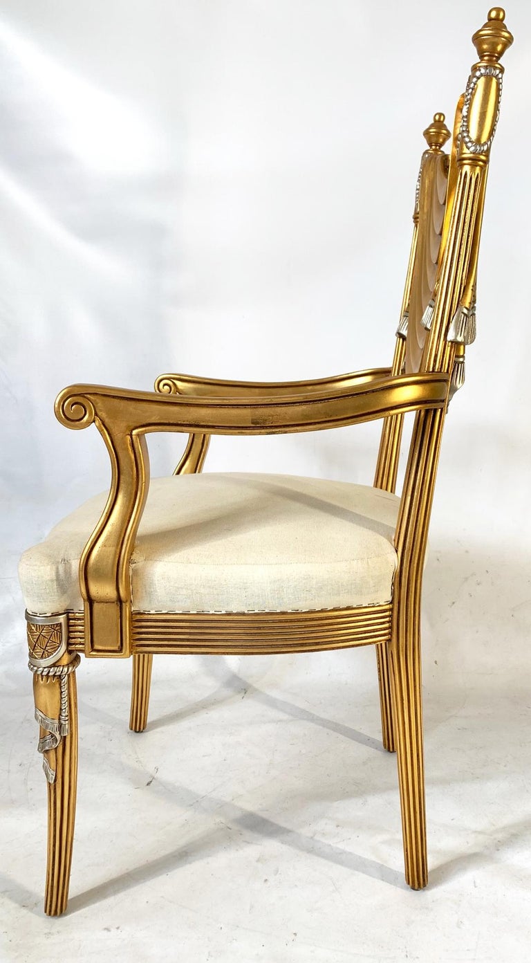 Hand Carved Swag Back Dining Chairs For Sale at 1stDibs